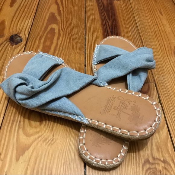 Los Angeles Jellypop Shoes Blue Denim Slip On Sandals, NWOT, 9.5 - Picture 7 of 8